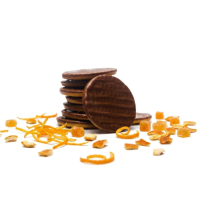 Cookies sabor naranja con cobertura de chocolate