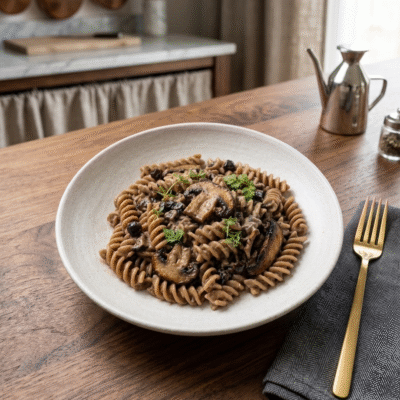 Fusilli con Champiñones